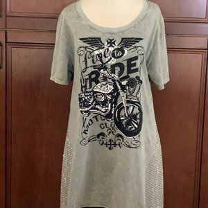 Vocal Sage Green Tunic T-Shirt